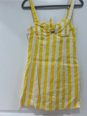Lovers + Friends Yellow and White Striped Summer Dress